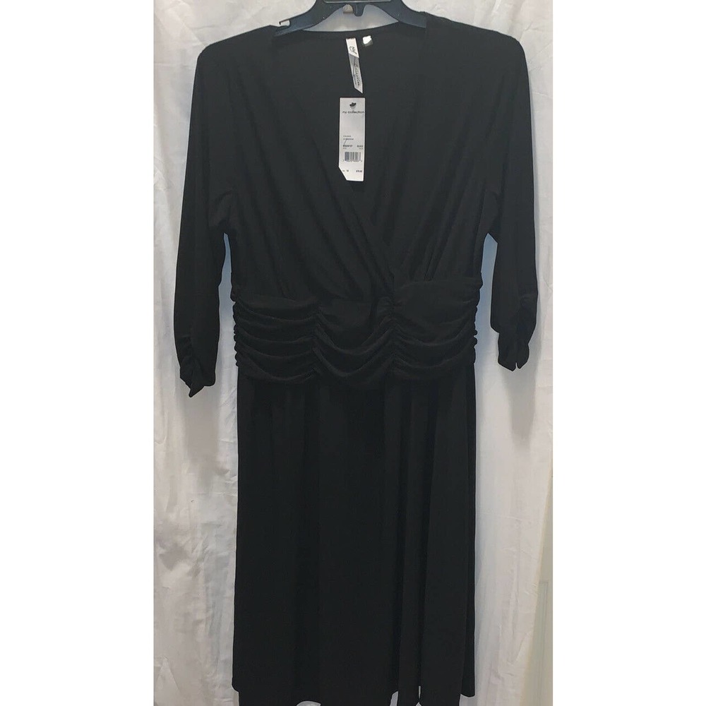 NY Collection Black A-Line Cocktail Dress 1X E19